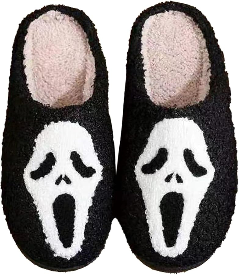 Afellicy Halloween Christmas Slippers Checkered Scuff for Women and Men Holiday Indoor Bedroom Fl... | Amazon (US)