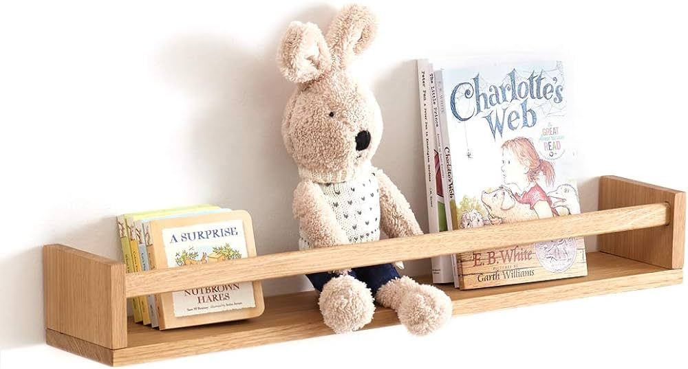 INMAN Floating Shelves, Wall Mounted Nursery Shelf-Wood Bookshelf Wall Shelves for Kitchen Spice ... | Amazon (US)