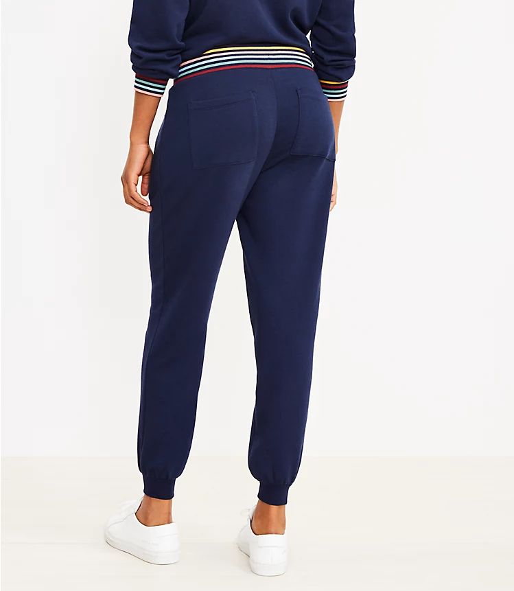 Lou & Grey Rainbow Stripe Zip Pocket Cozy Cotton Joggers | LOFT