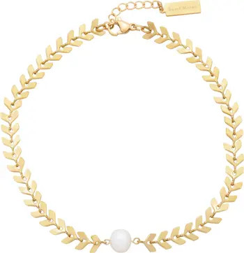 Freshwater Pearl Chevron Anklet | Nordstrom
