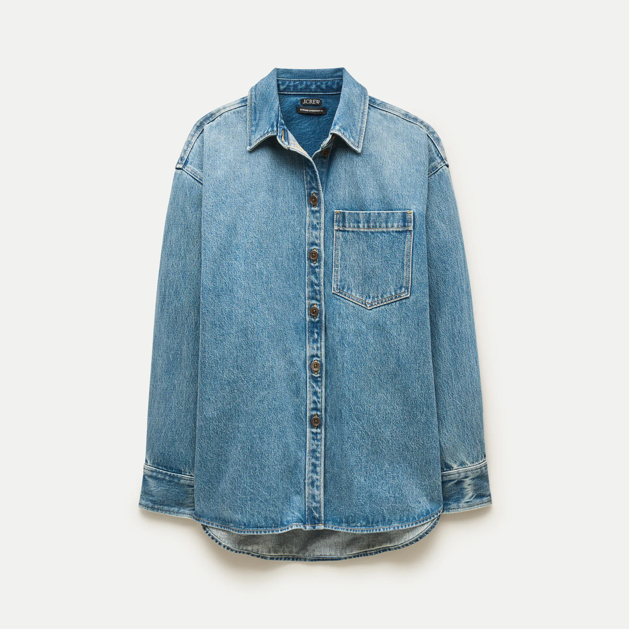 Étienne oversized button-up shirt in denim | J. Crew US