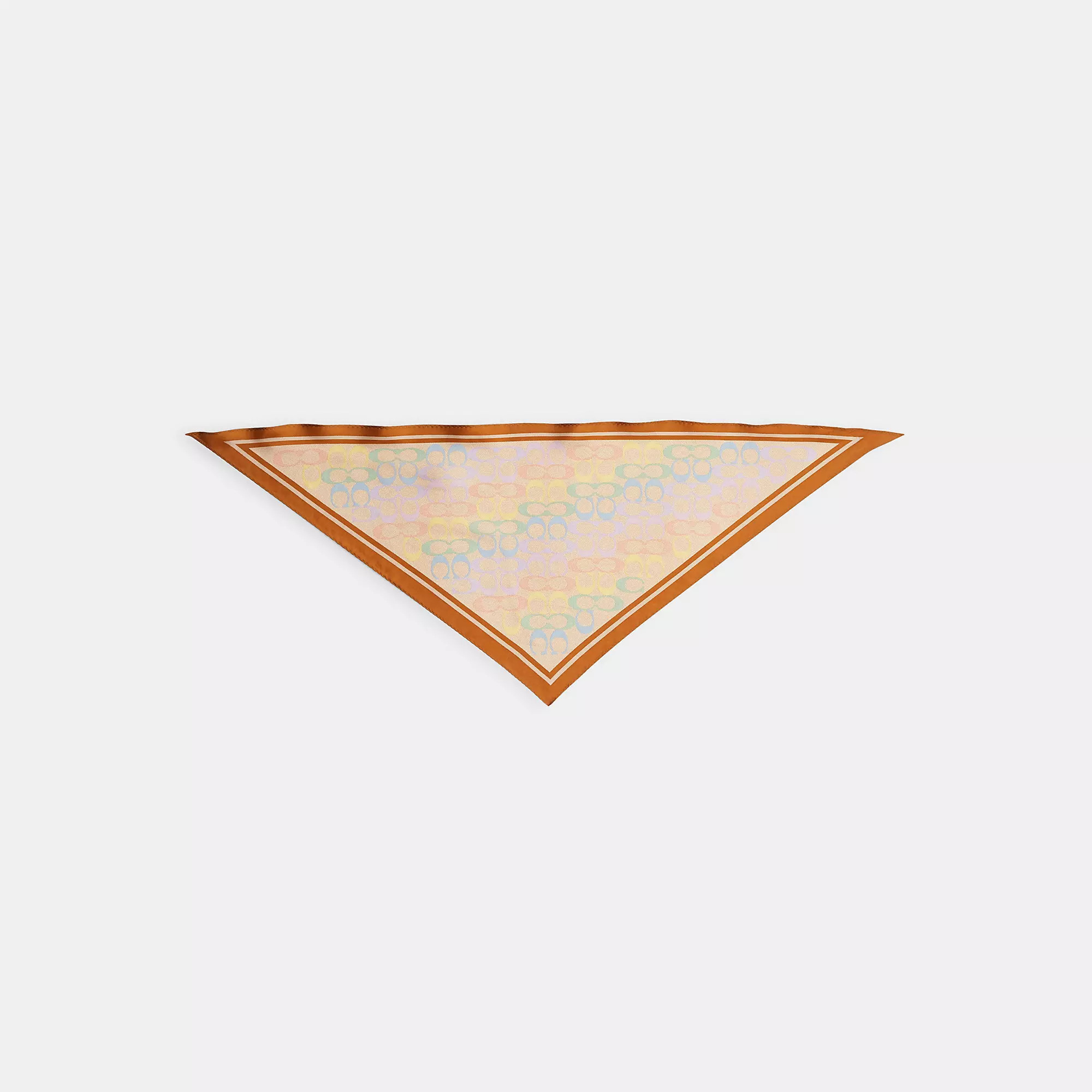 Signature Rainbow Print Silk Triangle Scarf | Coach (US)