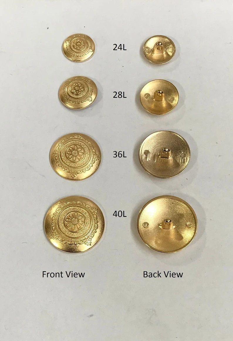 6 Buttons(1 package) Vintage "Art Deco"  Gold color Metal Shank Buttons - K3897 available in 4 si... | Etsy (US)