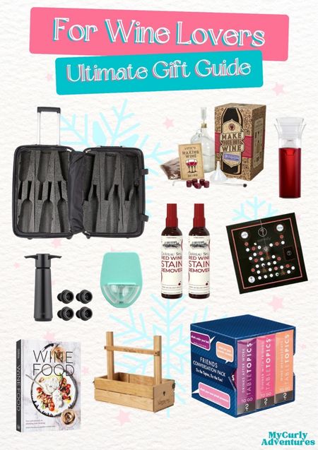 Looking for a gift that wine lovers will cherish? Uncork these fabulous holiday gift ideas! - universal travel wine suitcase, Cabernet Sauvignon wine making kit, luxury wine preserver, wine saver pump bottle sealer, silicone wine glass holder for bath or shower, chateau spill red wine stain remover, Sommify wine tasting board game, wine recipe book, wine carrier, TableTopics Friends Conversation pack

- Best Gift Ideas for Wine Lovers They’ll Actually Use, wine enthusiasts, exchange gifts, gifts for her, gifts for him, holiday gift, Christmas gift, birthday gift, personalized gift, Valentines gift, thanksgiving gift, Walmart, Etsy, Amazon, uncommon goods, gift ideas, surprise gift, seasonal gift, gift shopping , holiday shopping, gift exchange ideas

#LTKwedding #LTKfindsunder50 #LTKsalealert #LTKGiftGuide #LTKSeasonal #LTKparties #LTKfamily #LTKfindsunder100 #LTKHoliday