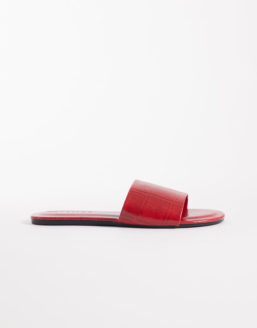 ASOS DESIGN Faith flat sandals in red croc | ASOS (Global)