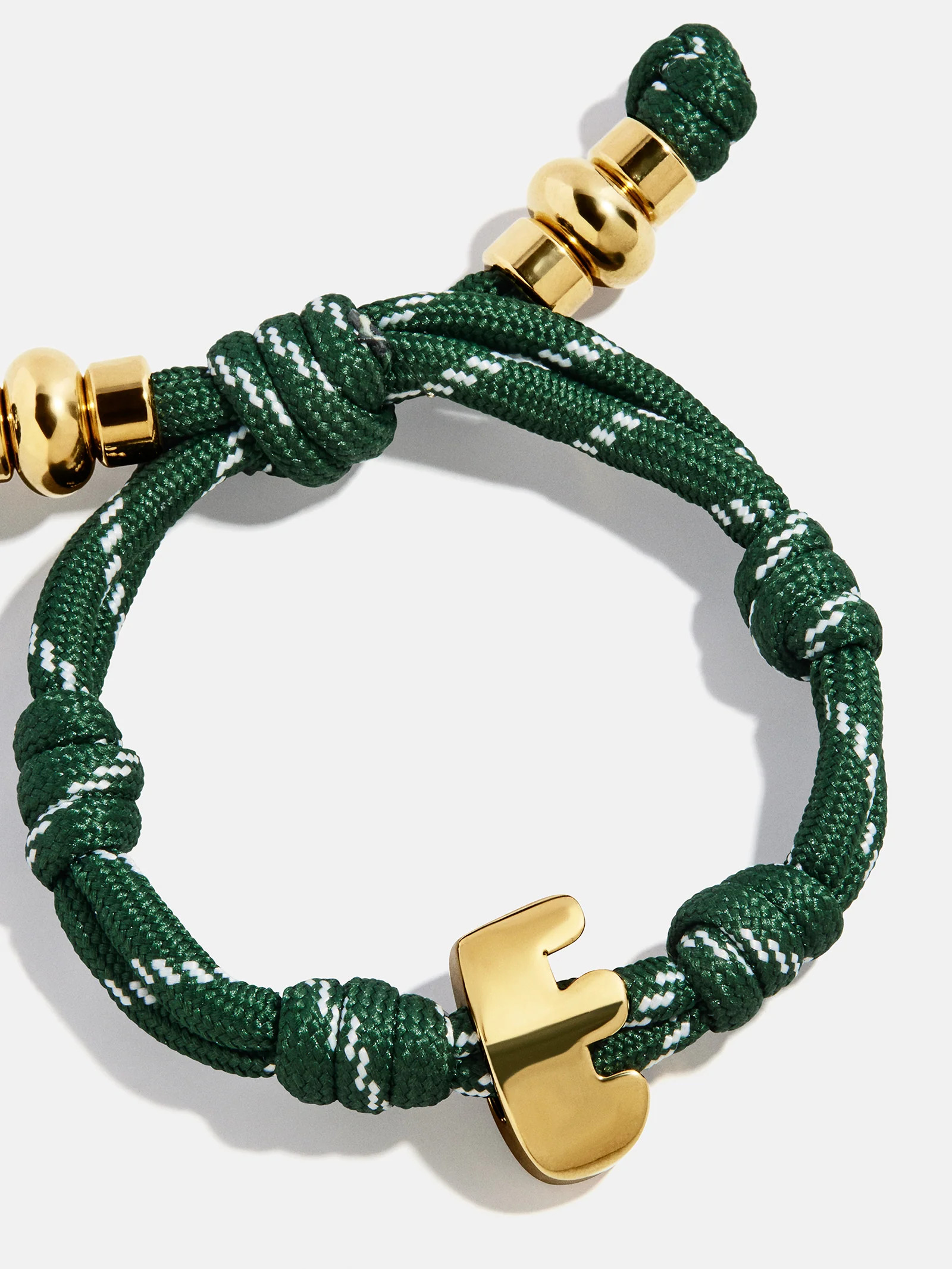 Knotty Initial Bracelet - Dark Green | BaubleBar