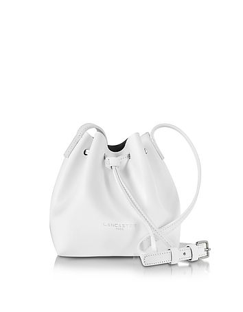 Pur Smooth Optic White Leather Mini Bucket Bag | Forzieri US & CA