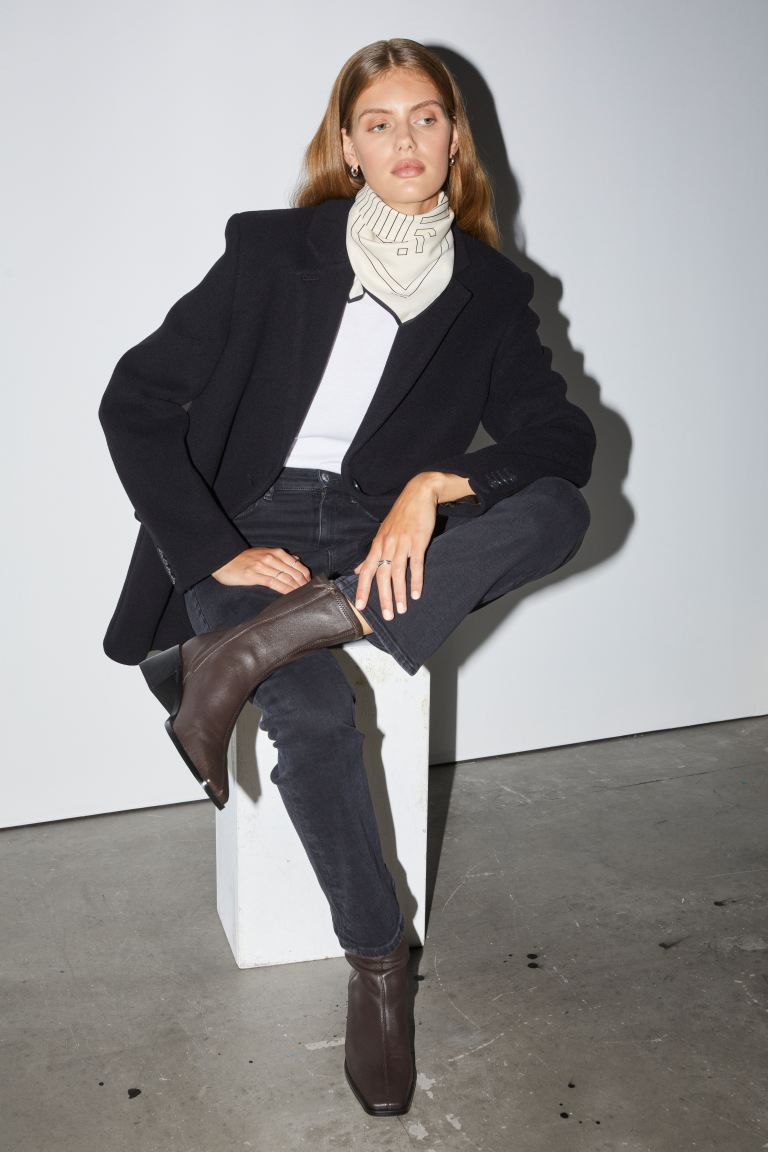 Leather Sock Boots | H&M (UK, MY, IN, SG, PH, TW, HK)