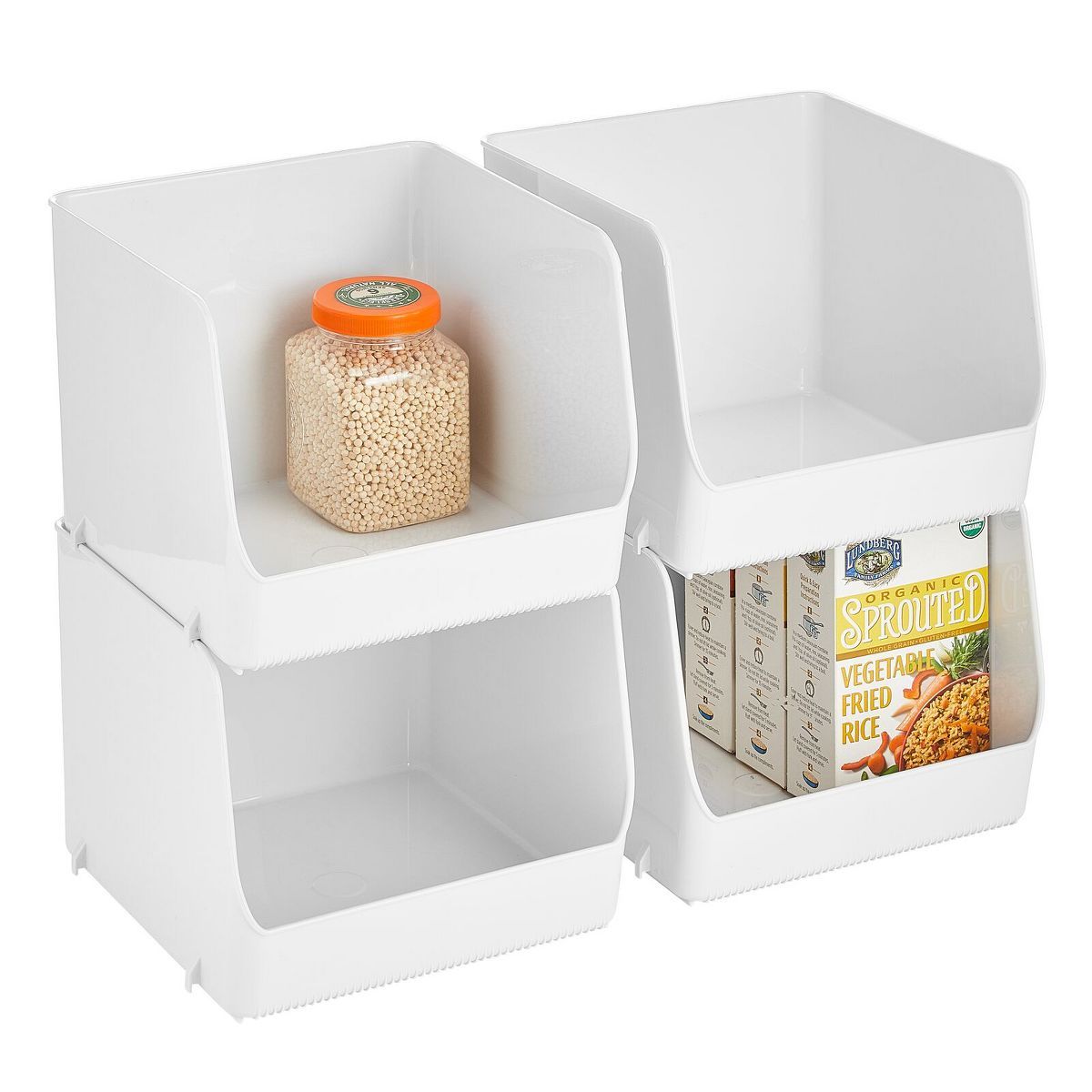 mDesign Plastic Stackable Kitchen Food Open Front Storage Bin | Target