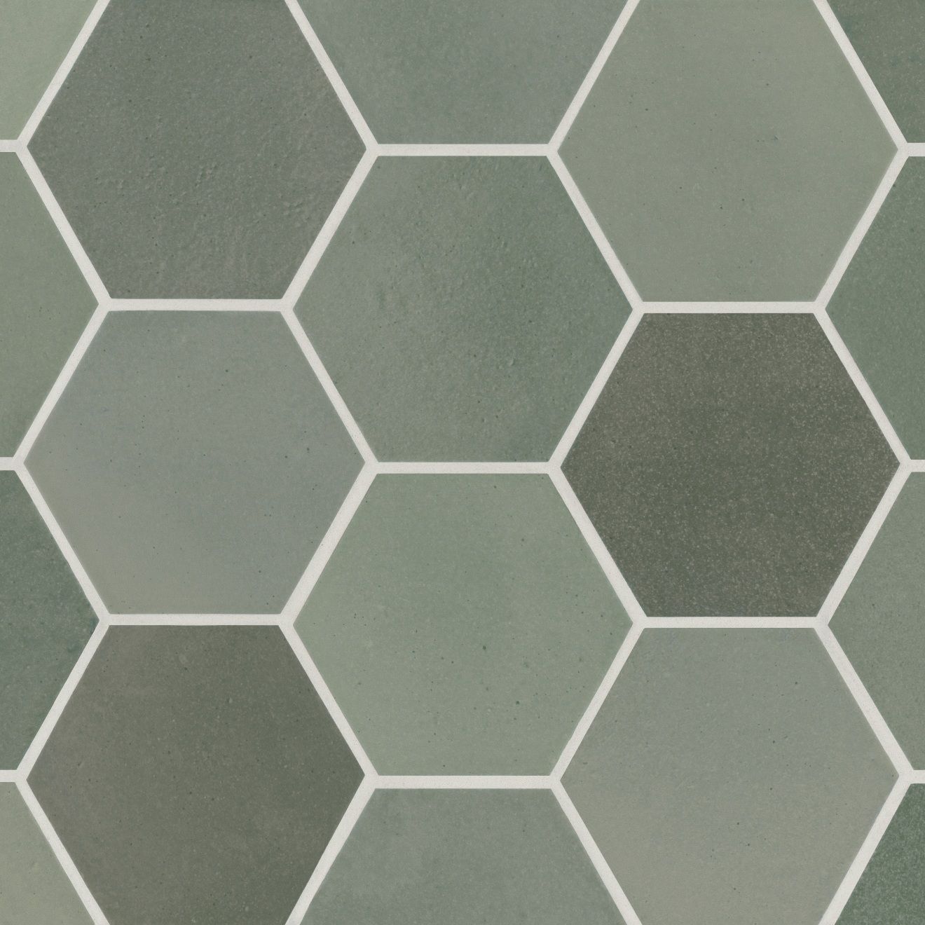 Celine 4" Hexagon Matte Porcelain Floor & Wall Tile in Sage | Bedrosians Tile & Stone