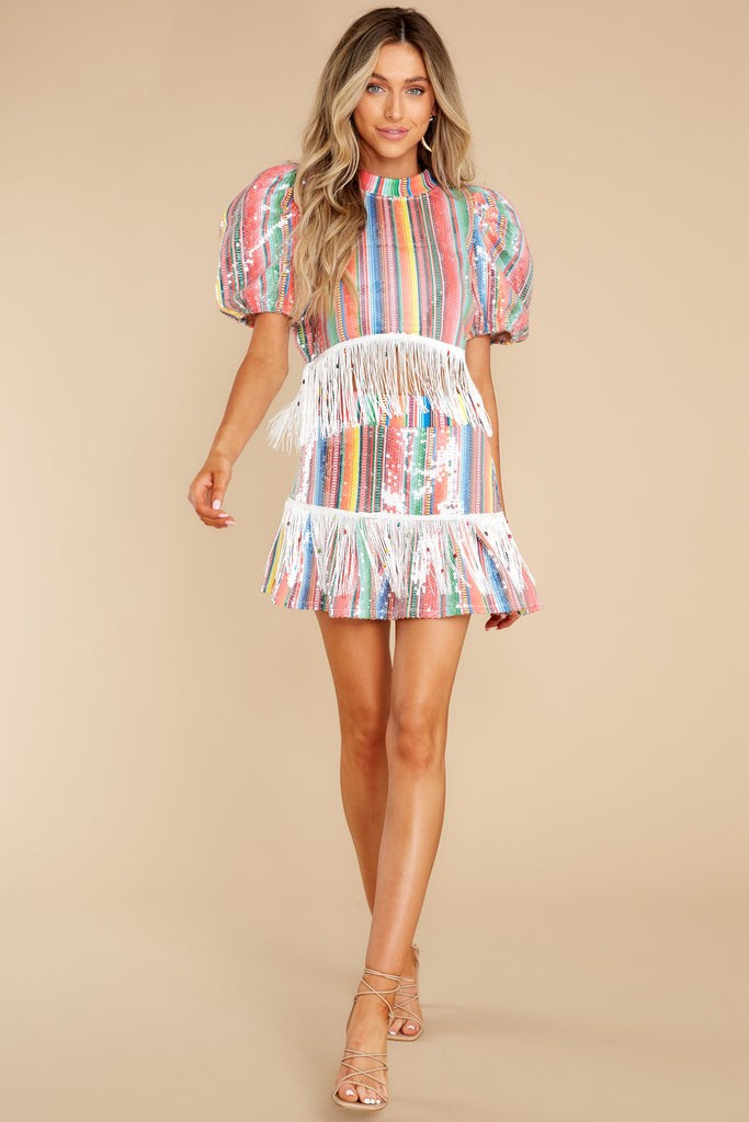 Blanket Fringe Multi Top | Red Dress 