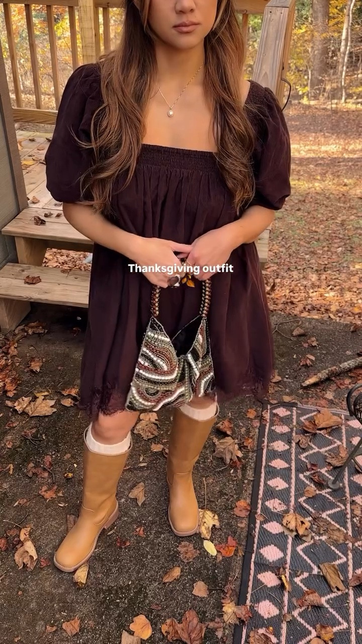 Fall outfit details 🍂
Dress asos (size US 4)
Boots justfab (Willa, sized up 1/2) 
Beaded bag tjmaxx 

#outfitinspo #thanksgivingoutfit #friendsgivingoutfit #falloutfit

#LTKFindsUnder100 #LTKSeasonal #LTKPetite