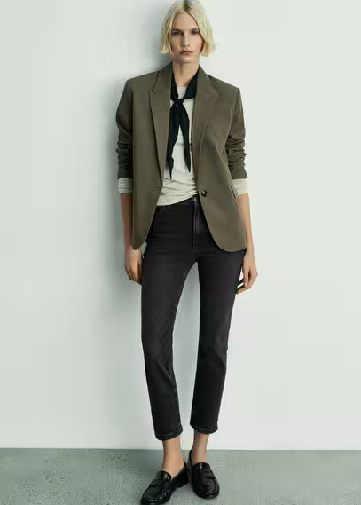 MANGO - Claudia slim-fit cropped jeans black denim - 1 - Woman | Mango Canada