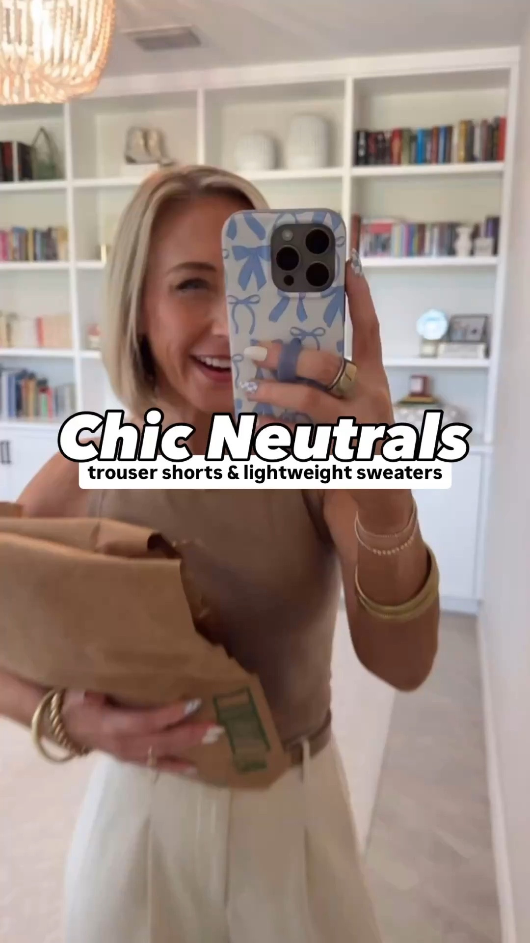 Chic Neutrals - trouser shorts and lightweight sweaters: * Linen Blend Wide Leg Trousers - size XS. 6 colors. * Wool Blend Sweater Tank - size XS. 26 colors. Linen Blend Trouser Shorts - size XS (Khaki). 6 colors. Lightweight Short Sleeve Sweater - size XS. 38 colors (depending on size). Linen Blend Trouser Shorts - size XS (Navy). 6 colors. Wool Blend Sweater Tank - size XS. 26 colors. Elbow Sleeve Oversized Sweater - size Small. 4 colors. 

 