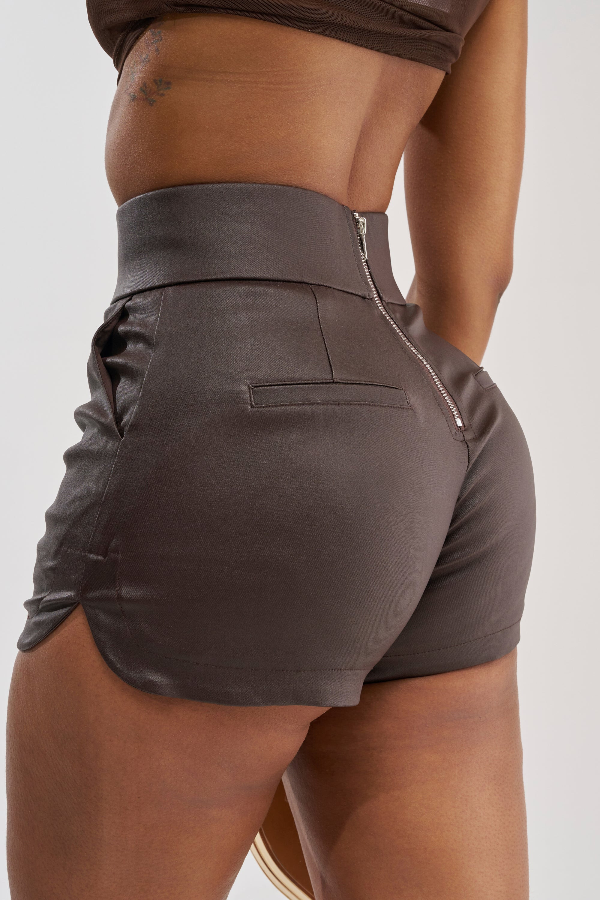 AMMO X AKIRA BIG BOOTY PLEATHER SHORTS WITH 4 WAY STRETCH | AKIRA