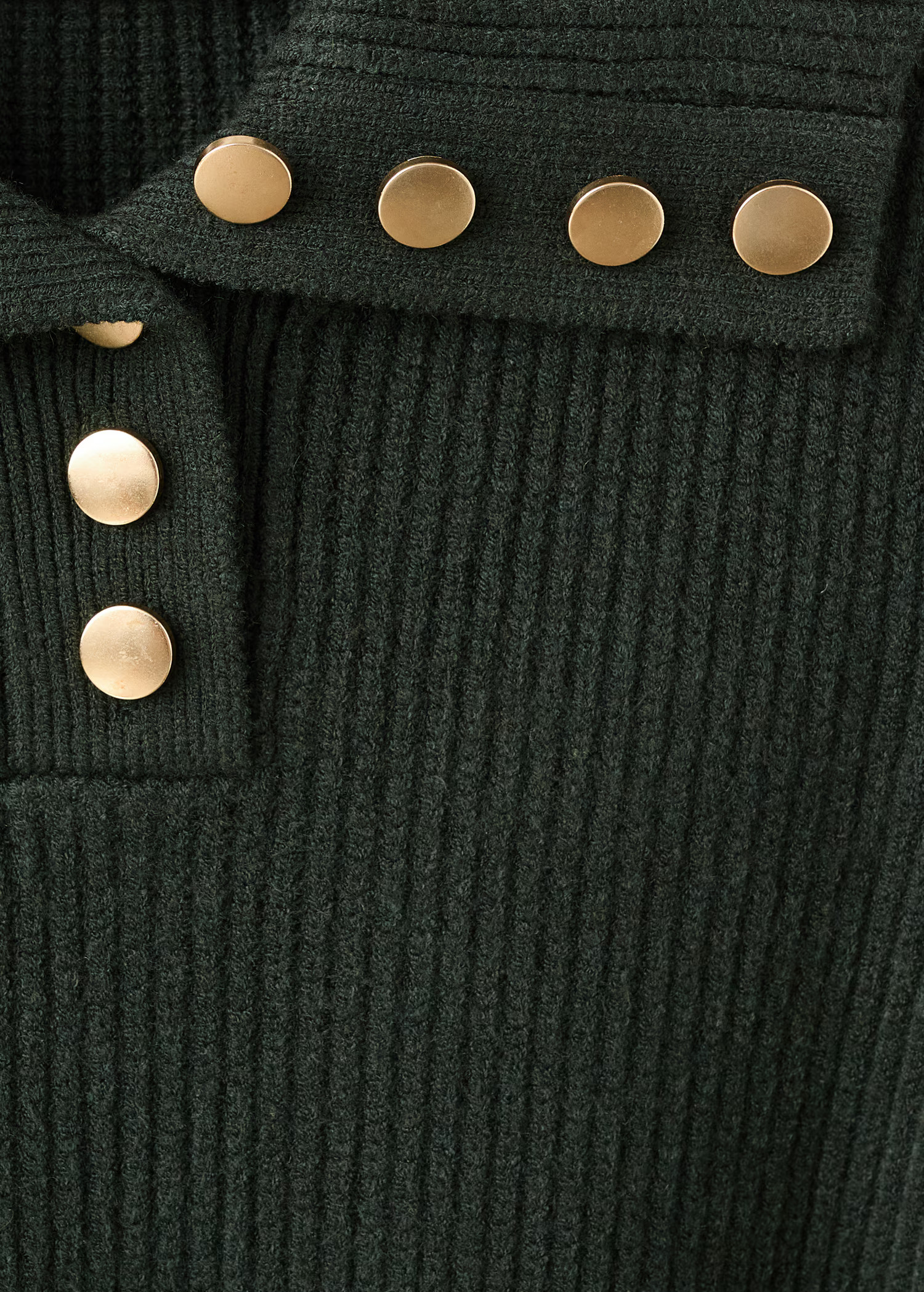 Ribbed polo-neck sweater with buttons | Mango (US/MX/AU)