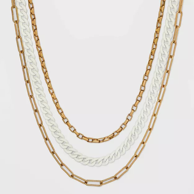 Layered Curb Link Chain Necklace - Universal Thread™ | Target