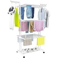 HOMIDEC Clothes Drying Rack, Large 4-Tier Foldable Drying Rack Clothing(67.7H x 19.7W x 30L Inches), | Amazon (US)
