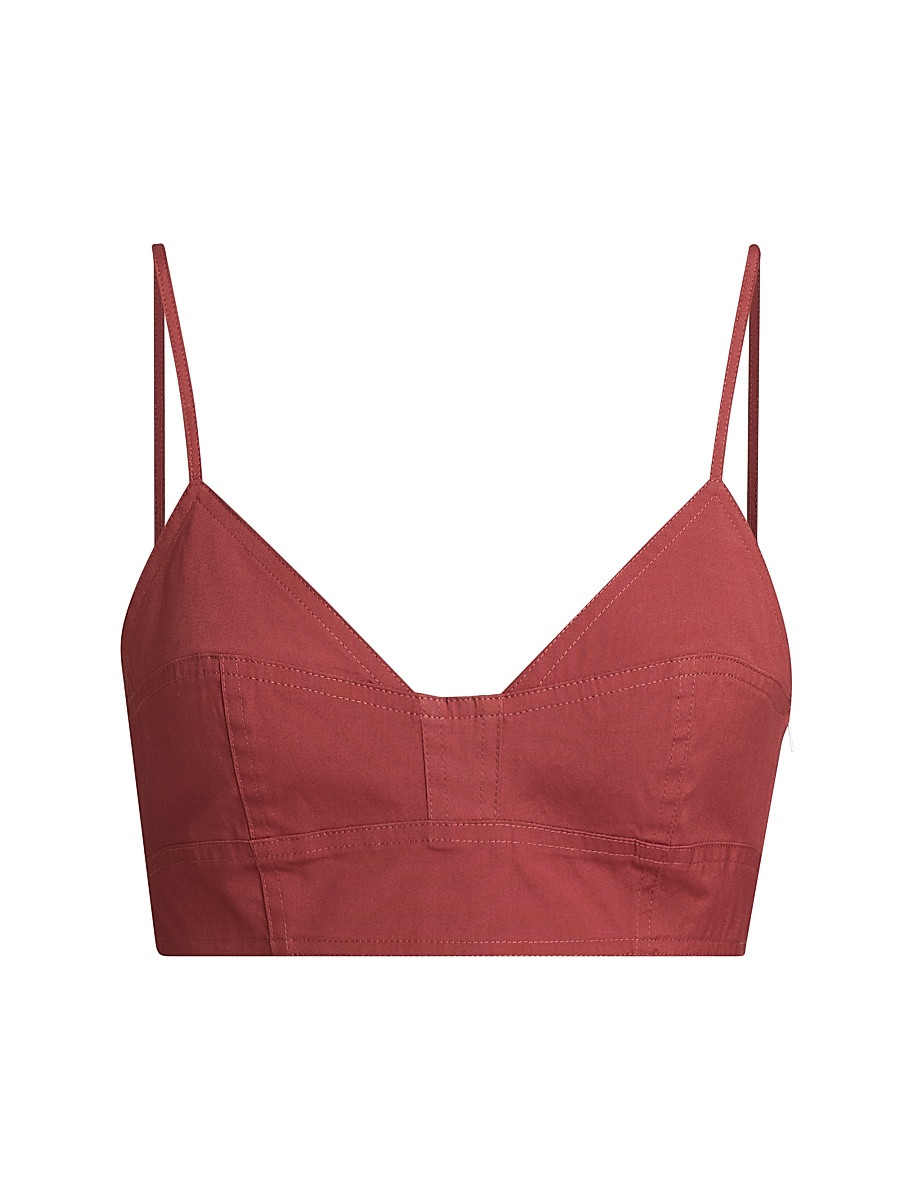 Women's Joan Stretch-Cotton Bra Top - Apple Butter - Size 10 | Saks Fifth Avenue