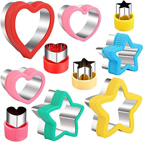 Star and Heart Shaped Sandwich Cutters Cookie Cutters Vegetable cutters-Food Grade Cookie Cutter Mol | Amazon (US)