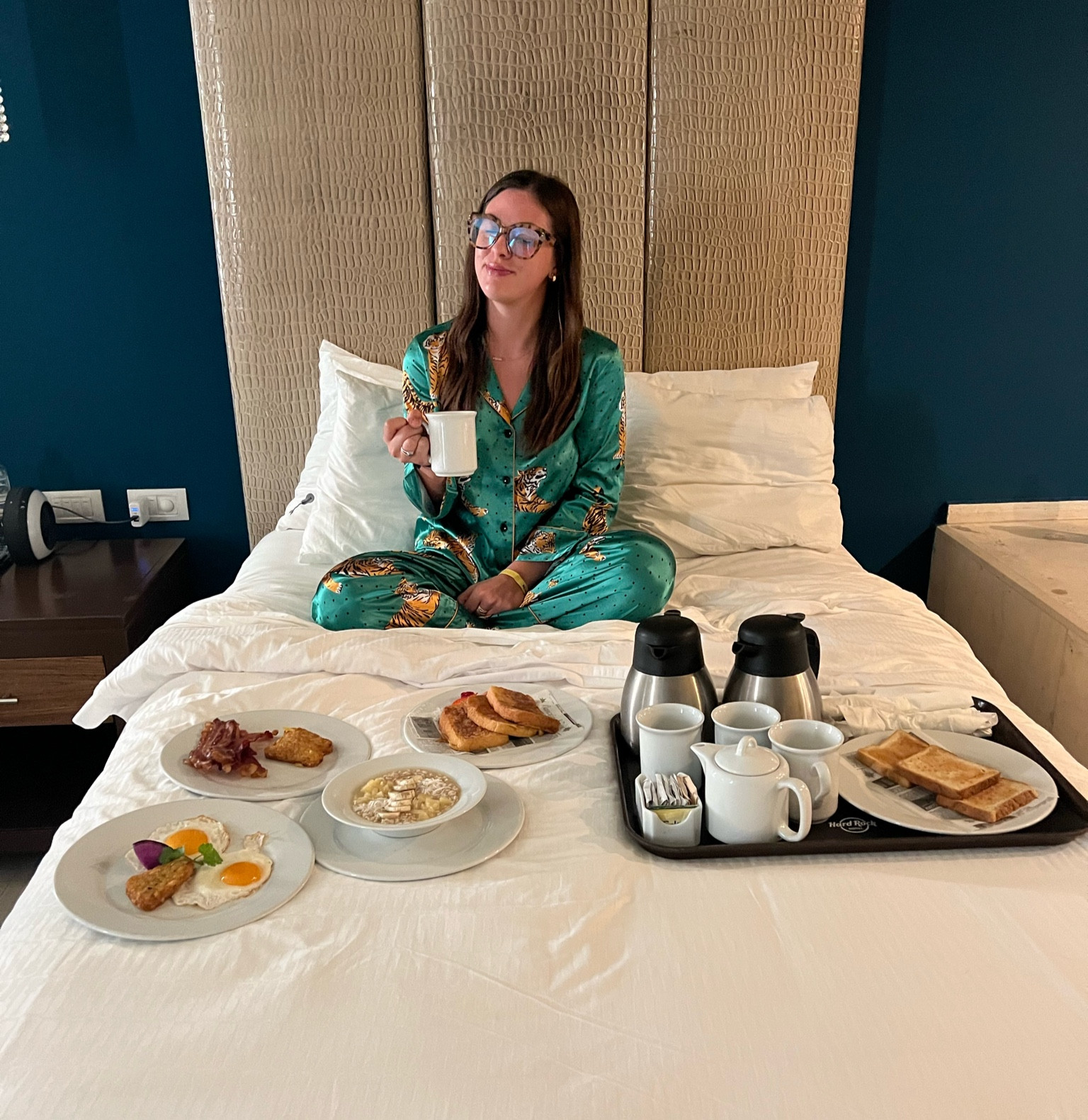 Breakfast in bed ☕️ obsessed with the cutest pj’s! 

#LTKfit #LTKtravel