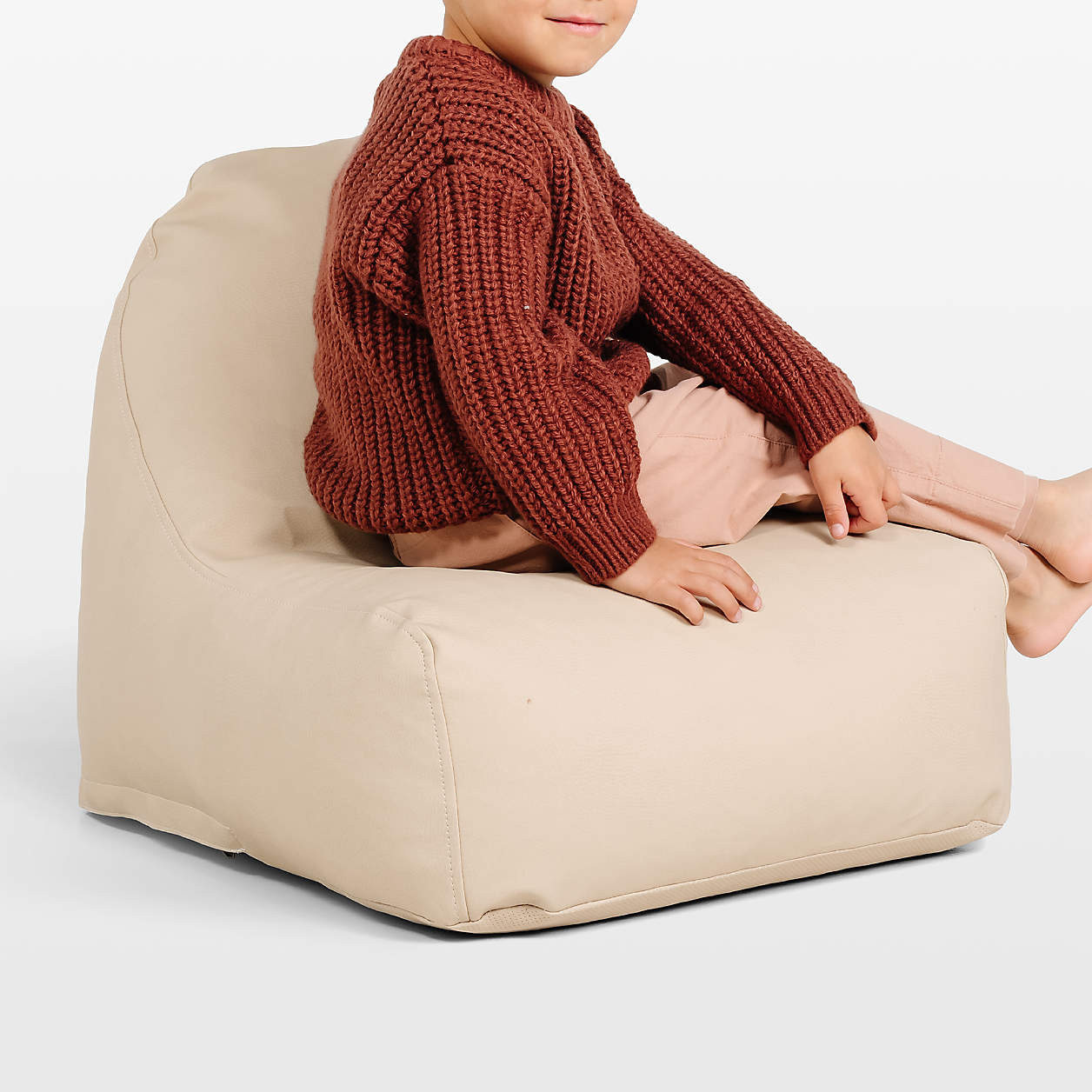 Gathre Millet Tan Mini Kids Lounge Chair | Crate & Kids | Crate & Barrel