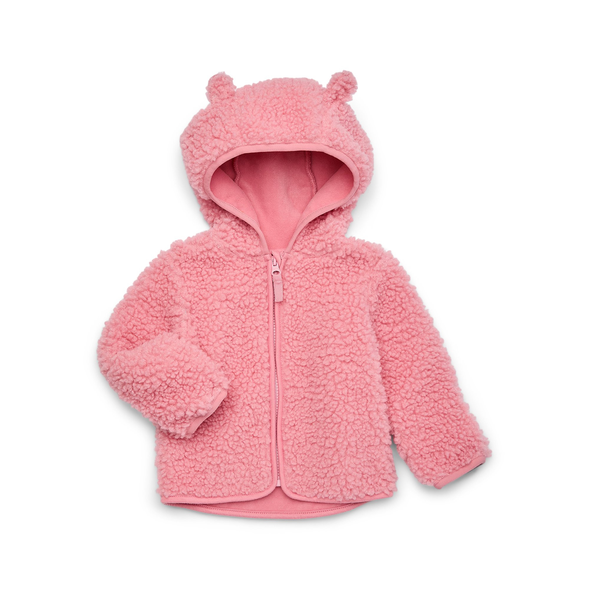 Wonder Nation Toddler Teddy Fleece Jacket with Hood, Size 12M-5T | Walmart (US)
