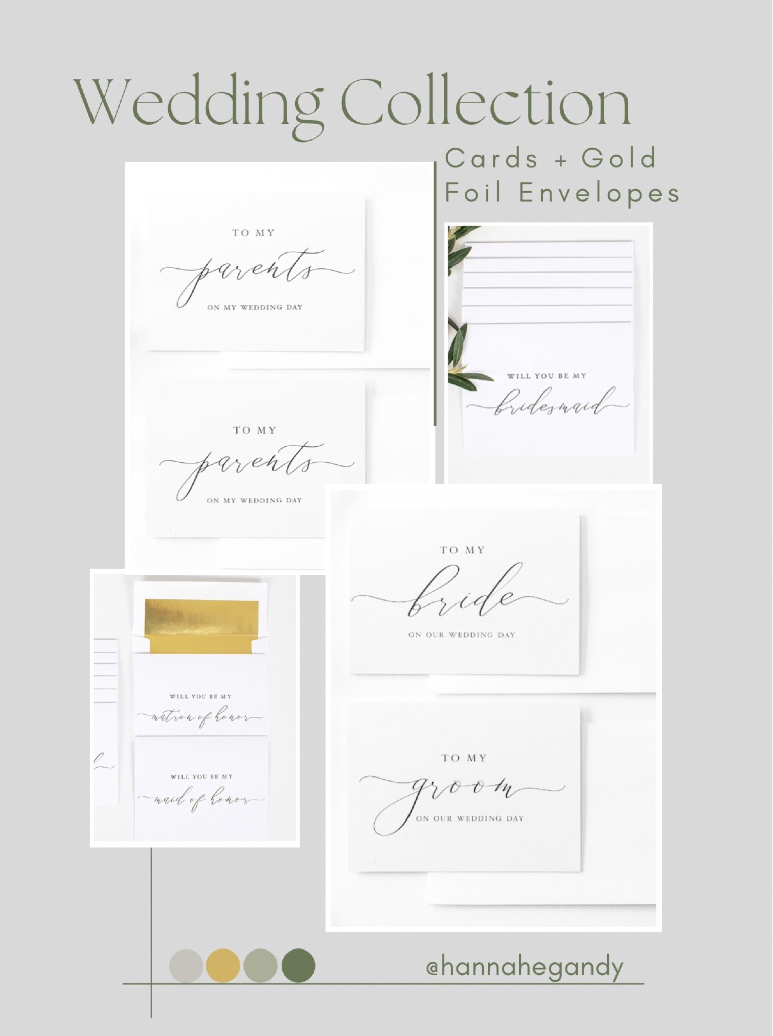 Must have cards for your bridesmaids, parents, and groom! The black & white design + the gold foil cards are elegant + timeless! 

#LTKwedding #LTKunder50