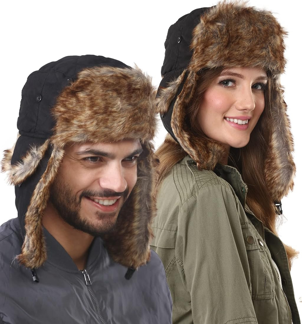 Tough Headwear Winter Trapper Hat - Russian Ushanka Trooper Aviator Hats for Men & Women - Snow E... | Amazon (US)