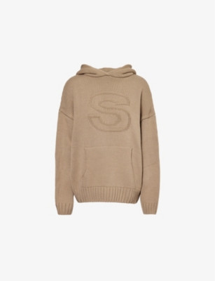 SISTERS & SEEKERS - Embossed-branding kangaroo-pocket knitted hoody | Selfridges.com | Selfridges