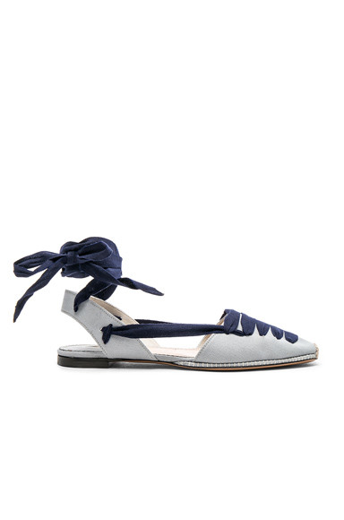 Altuzarra for FWRD D'Orsay Flat Espadrilles in Blue. - size 35 (also in 36,36.5,37,37.5,38,38.5,39,40,40.5,41) | FORWARD by elyse walker