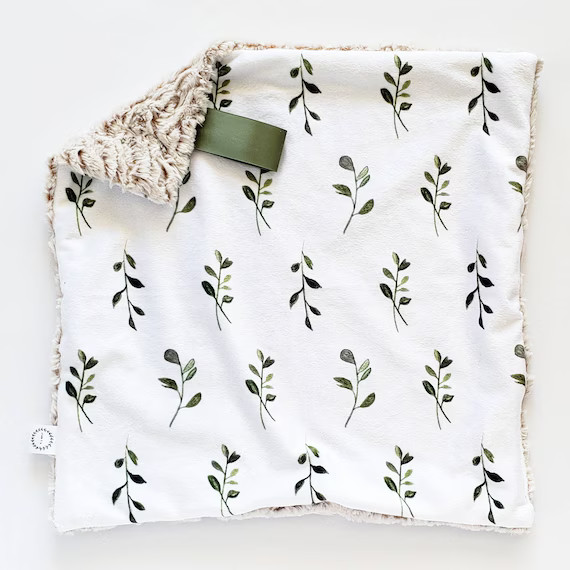 Watercolor Leaf Lovey, Floral Lovey, Minky Lovey, Faux Fur Lovey, Ivy Lovey, Leaf Lovey, Eucalypt... | Etsy (US)