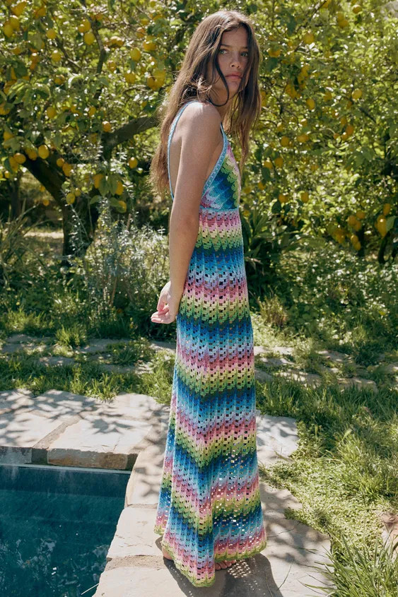 LONG KNIT STRAP DRESS | Zara US
