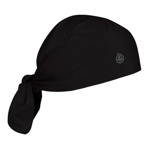 Gymwrap Full Triangle 2.0 - Moisture Wicking Headwrap, Tri-Layer EvapoCOOL Ventilation Technology, Adjustable Tie Head Sweat Stopper Cooling Bandana, Workout Hair Wrap for Sports and Gym - Black | Amazon (US)