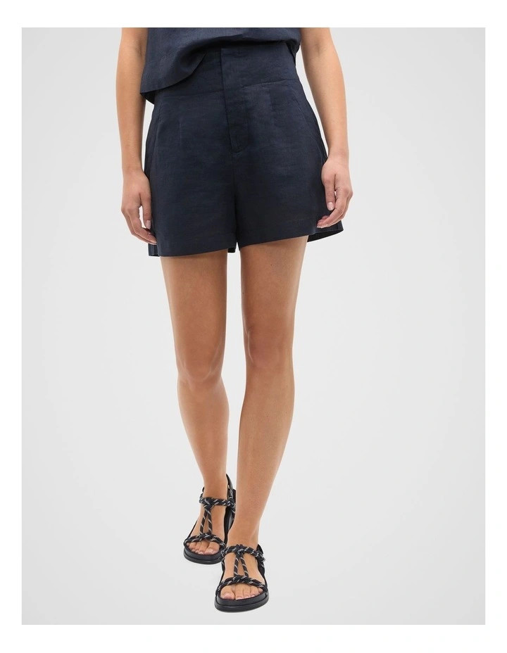 Core Linen Waisted Short in Twilight Blue | Myer