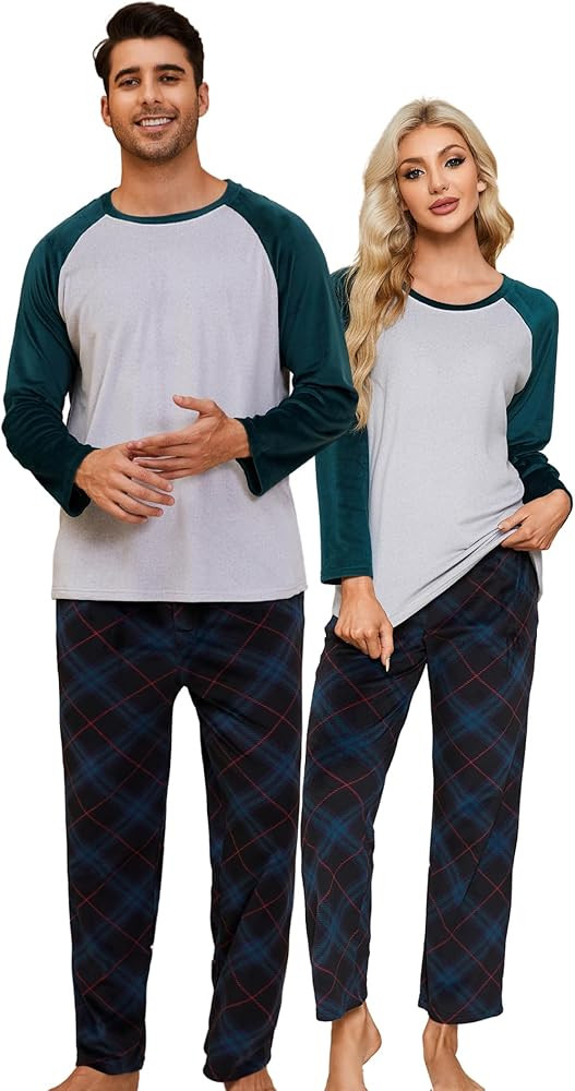 U2SKIIN Matching Pajamas for Couples Plaid Ultra Soft Pullover Pjs Set for Men and Women Warm Lou... | Amazon (US)
