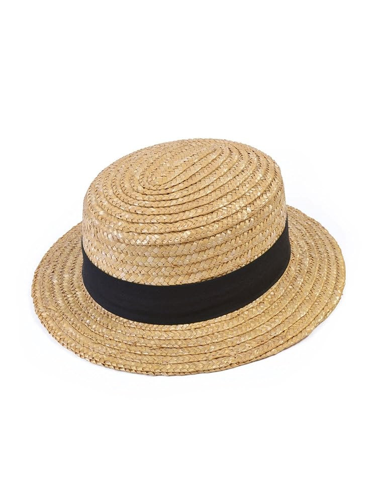 labreeze Straw Boater Hat for Adults – Classic Vintage Flat Top Summer Hat with Ribbon Band, Id... | Amazon (UK)
