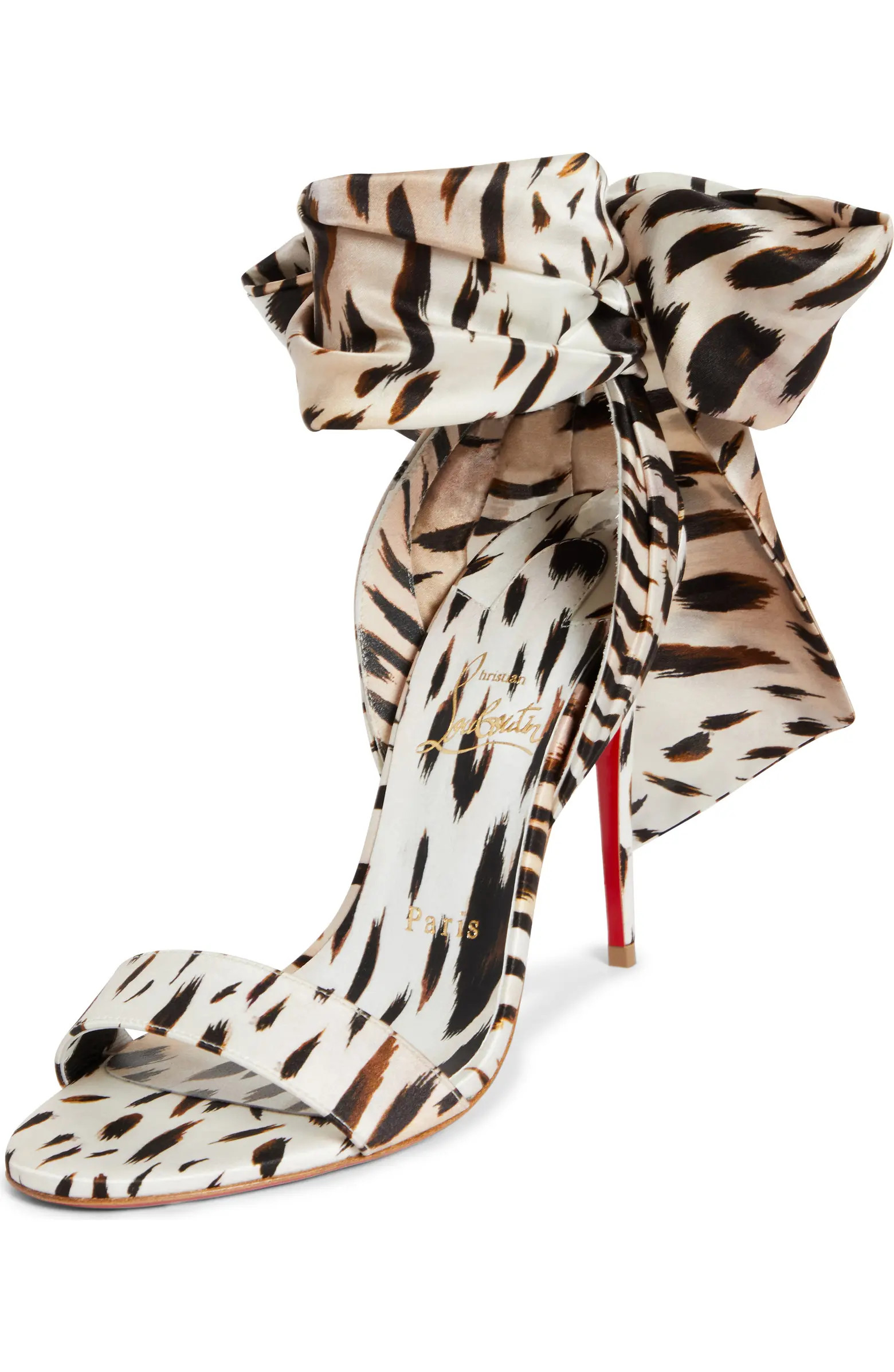 Christian Louboutin Sandale du Désert Silk Ankle Wrap Sandal (Women) | Nordstrom | Nordstrom