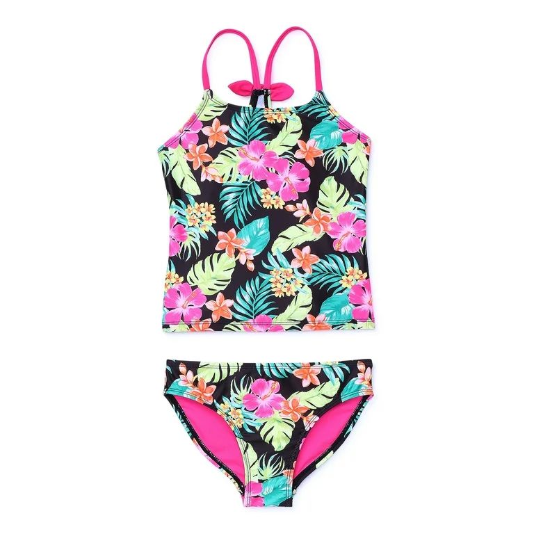Wonder Nation Girls Tropical Tankini Swimsuit with UPF 50, Sizes 4-18 & Plus | Walmart (US)