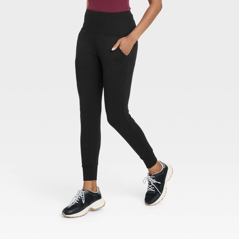 Women's Super Soft High Waisted Joggers with Pockets - A New Day™ Black | Target