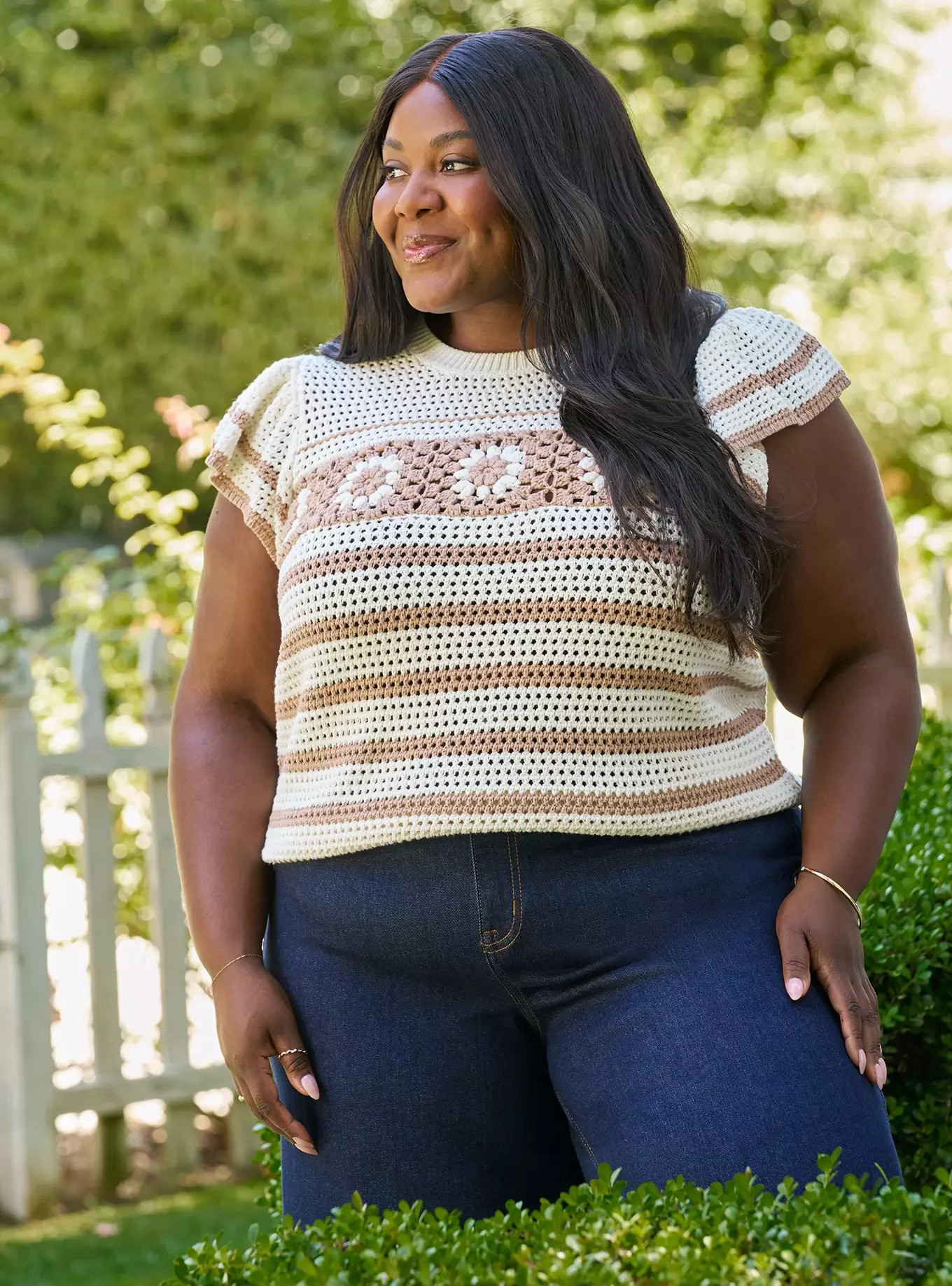 Belle Isle Ruffle-Sleeve Crochet Sweater | Torrid (US & Canada)
