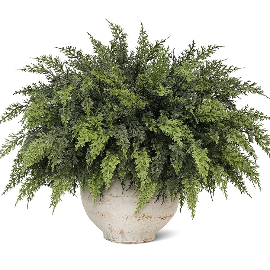 Real Touch Christmas Cedar Branches-18 Inches, Artificial Cedar Branch Faux Greenery Plants Stem ... | Amazon (US)