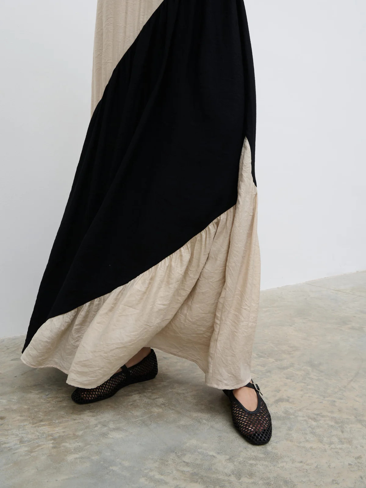 Neah Stripe Maxi Dress - Beige and Black | Pretty Lavish (UK)