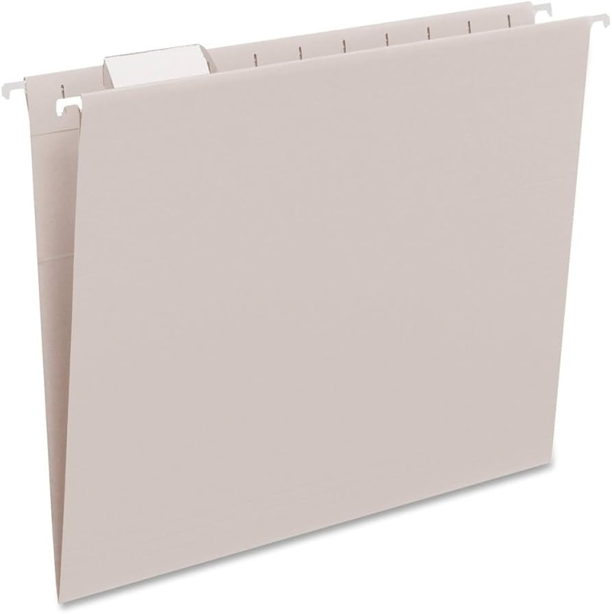 Smead Colored Hanging File Folder with Tab, 1/5-Cut Adjustable Tab, Letter Size, Gray, 25 per Box... | Amazon (US)
