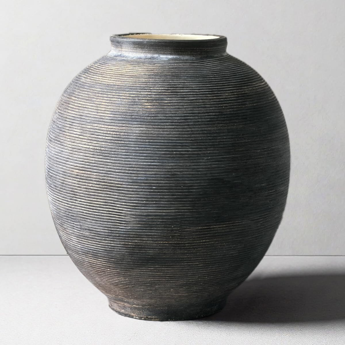 Black Ceramic Flower Vase, 9.8" H, Black Bronze Glaze | Amazon (US)