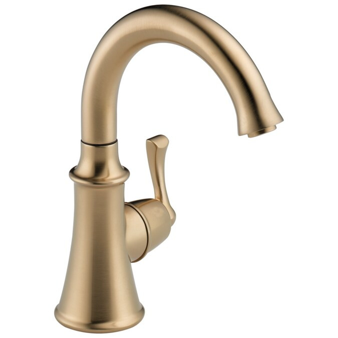 Delta Cassidy Champagne Bronze 1-Handle Deck-Mount High-Arc Handle Kitchen Faucet Lowes.com | Lowe's