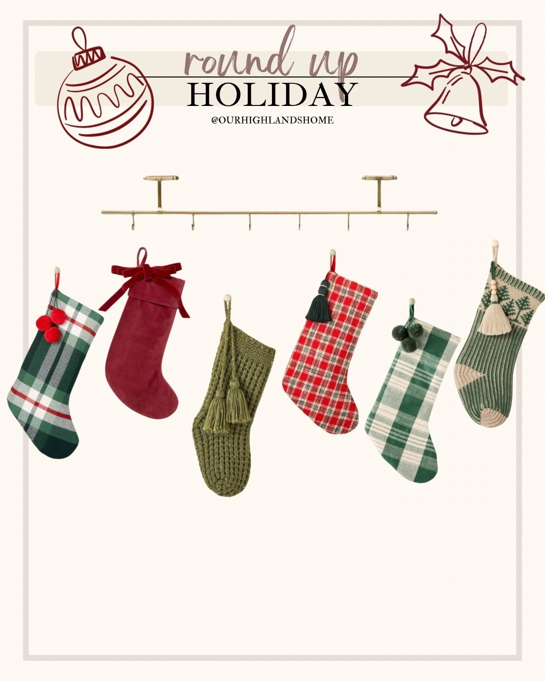 brass rail stocking holder and stockings new from target 

#LTKSeasonal #LTKHome