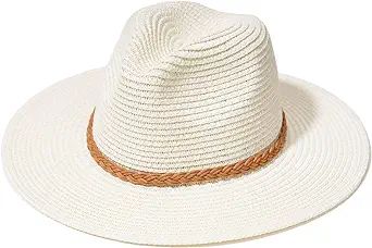accsa Panama Straw Hat for Women Stylish Wide Brim Sun Hat Summer Beach Hat UPF 50+ | Amazon (US)