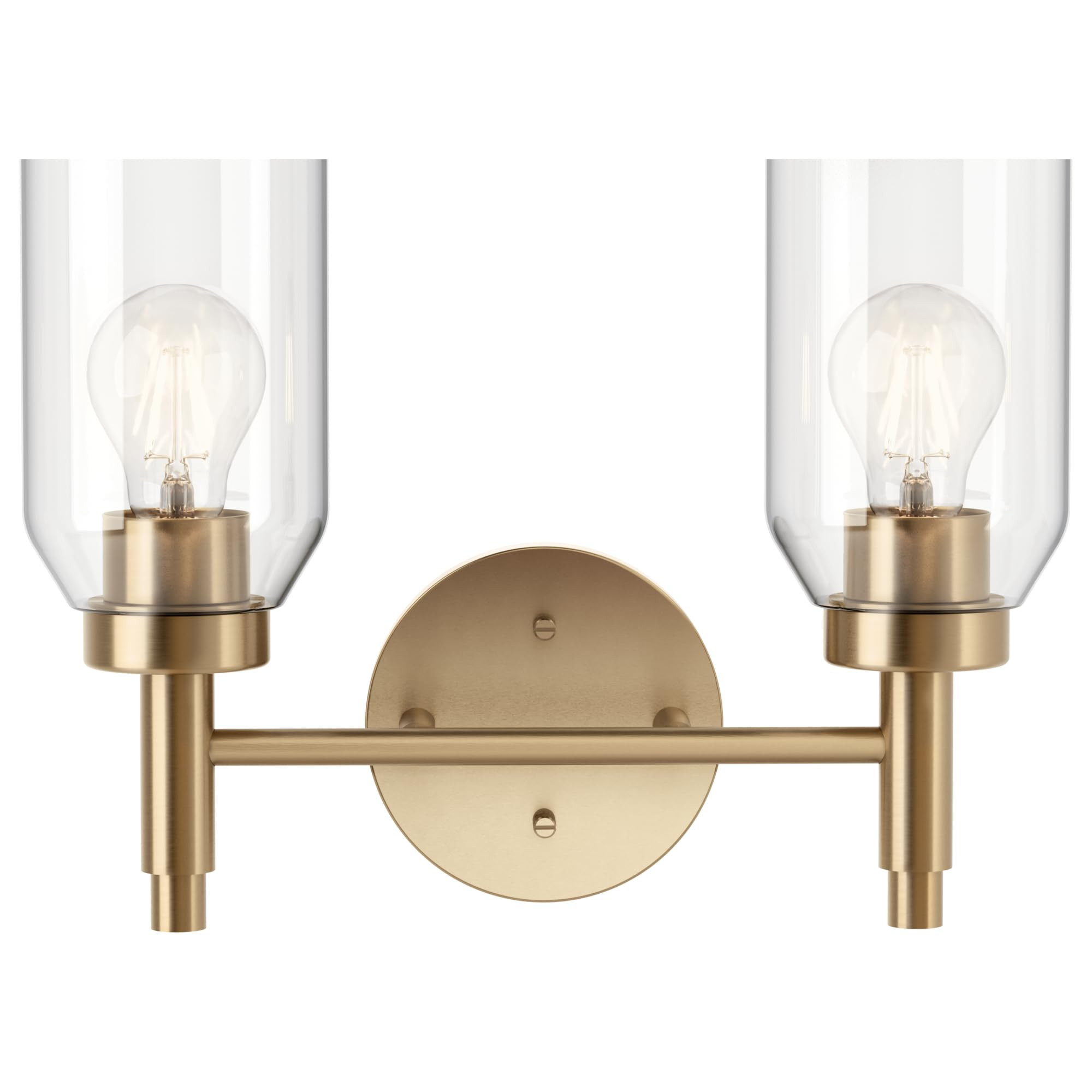 Kichler Madden 2-Light Bathroom Vanity Light Fixture with Clear Glass Shades, Modern Wall Mount Lighting in Champagne Bronze for Single or Double Vanity (10.5" x 14.25"), 55184CPZ | Amazon (US)