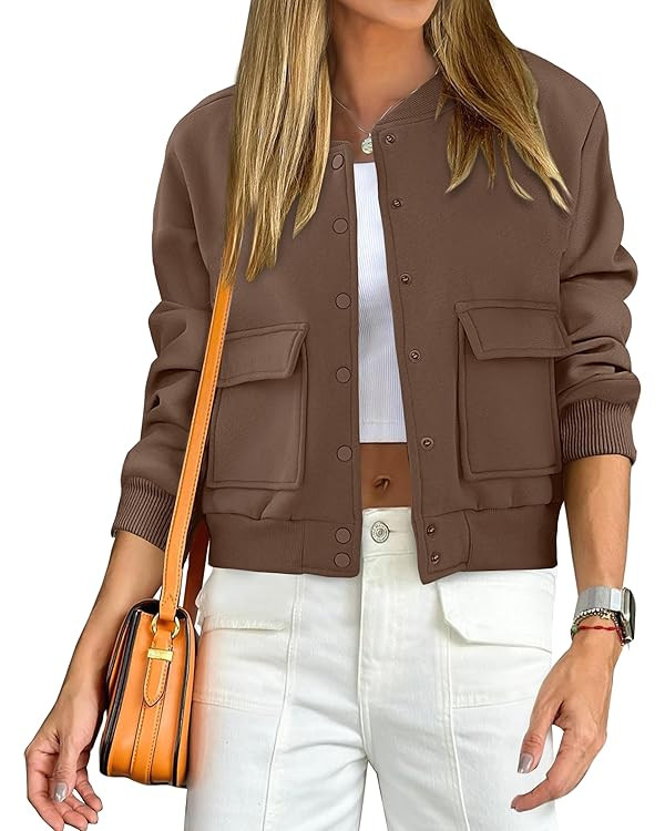 ANRABESS Women Cropped Bomber Jacket 2025 Fashion Casual Trendy Varsity Y2k Jackets Fall Outfits | Amazon (US)